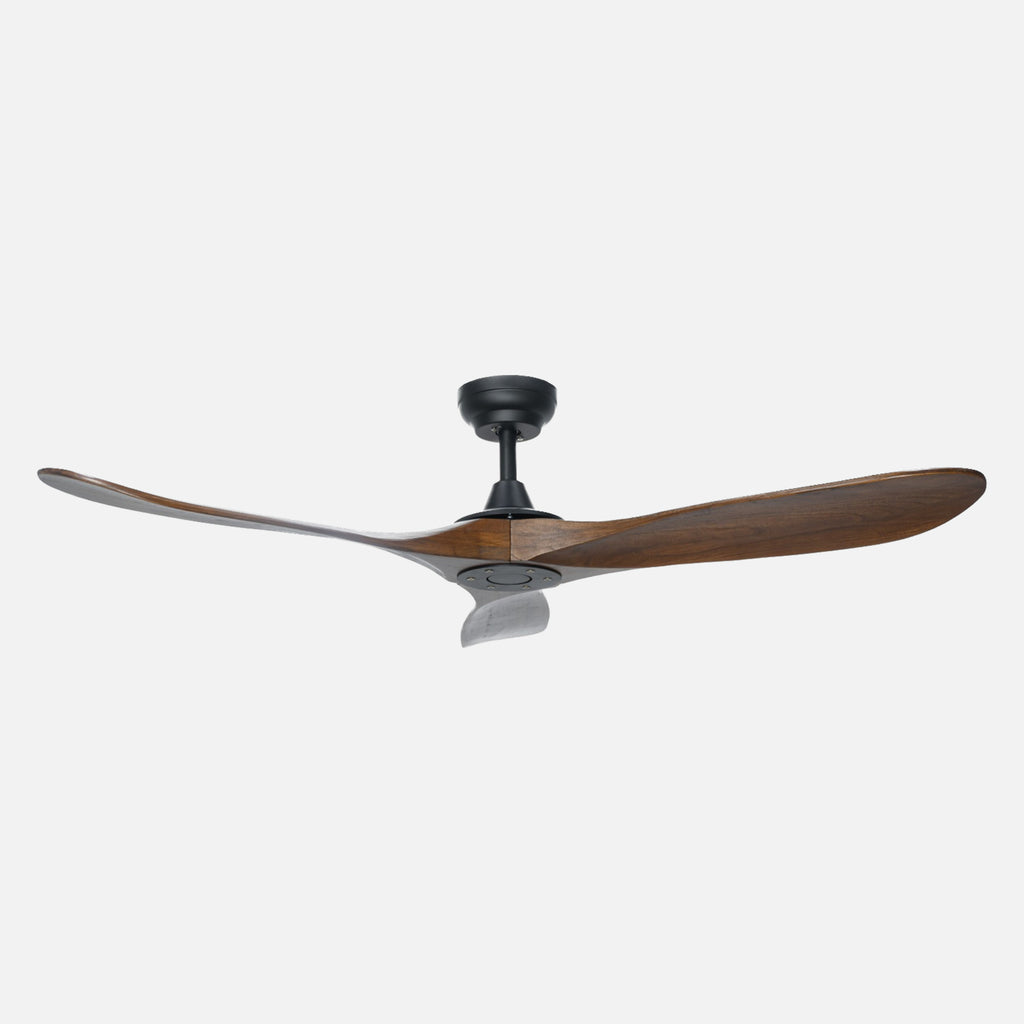 Sherwood Black Motor Brown Blade Unlit Remote Controlled 132cm Ceiling Fan