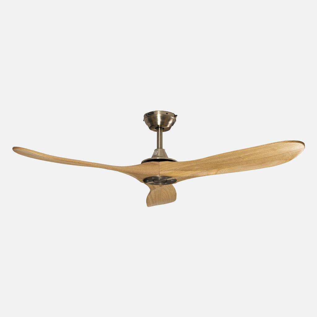 Sherwood Gray Motorized Cream-Colored Blade Unlit Remote Controlled 132cm Ceiling Fan