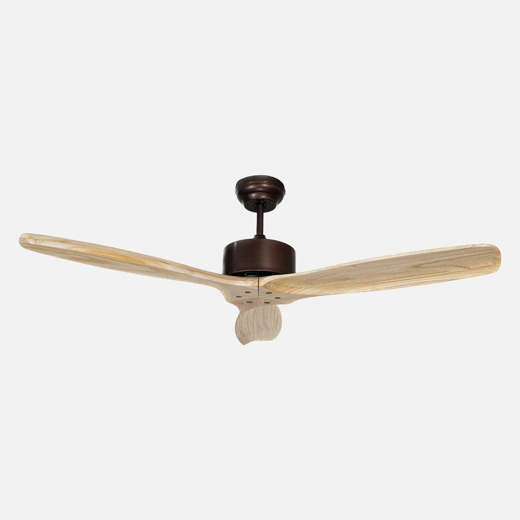 Hardwood Kahverengi Motorlu Krem Rengi Kanatlı Aydınlatmasız Uzaktan Kumandalı 132cm Tavan Vantilatörü.