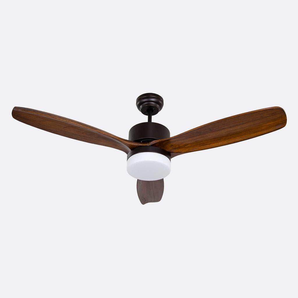 Modern Kahverengi Aydınlatmalı Uzaktan Kumandalı 132cm Tavan Vantilatörü.