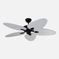 Galata Black Motor Brown Wing No Light Wall Controlled 132cm Ceiling Fan