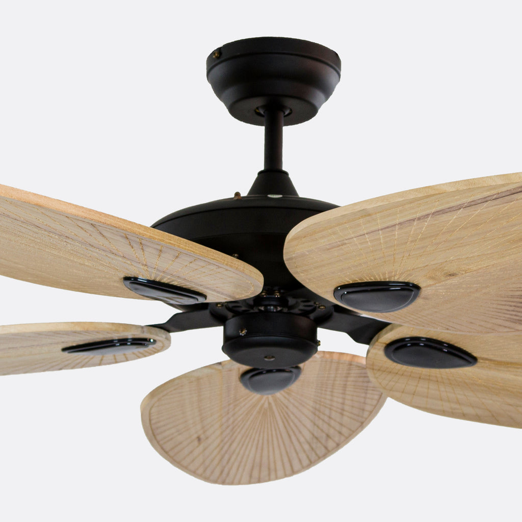 Galata Cream-Winged Black Motor No-Light 132cm Ceiling Fan