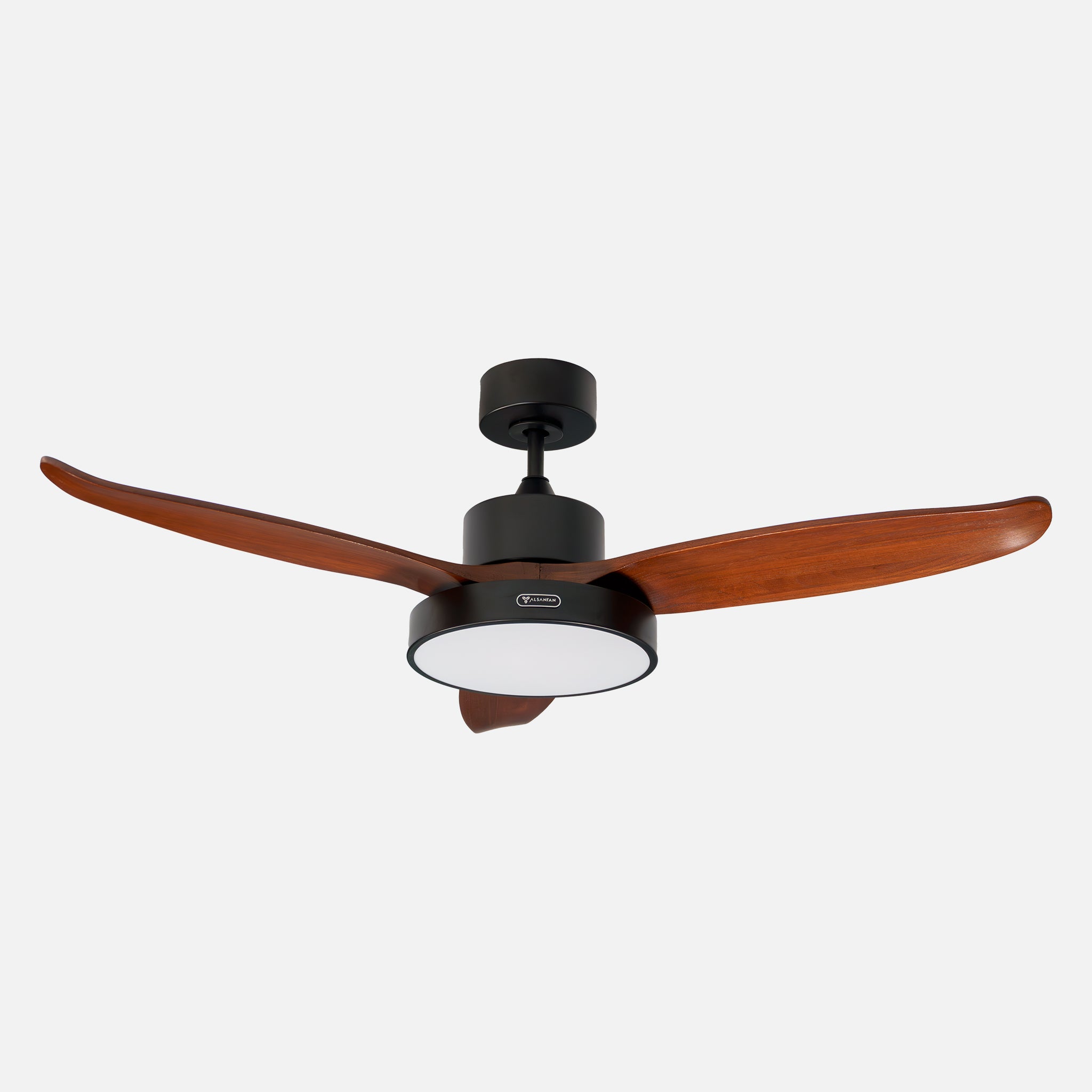 Darkwind Black Motor Brown Blade Illuminated Remote Controlled 122cm Ceiling Fan