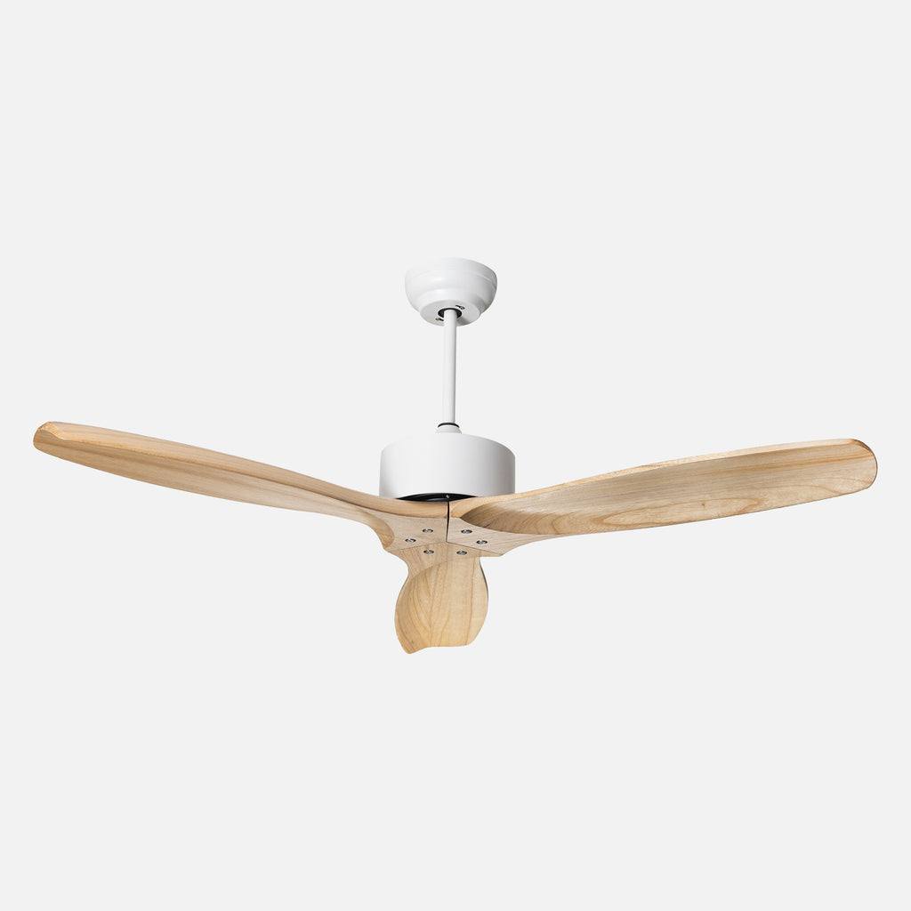 Hardwood Beyaz Motorlu Kremrengi Kanatlı Aydınlatmasız Duvar Kumandalı 132cm Tavan Vantilatörü