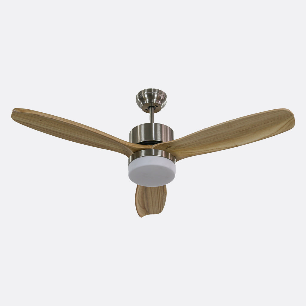 Modern Gri Motorlu Kremrengi Kanatlı Aydınlatmalı Uzaktan Kumandalı 132cm Tavan Vantilatörü.