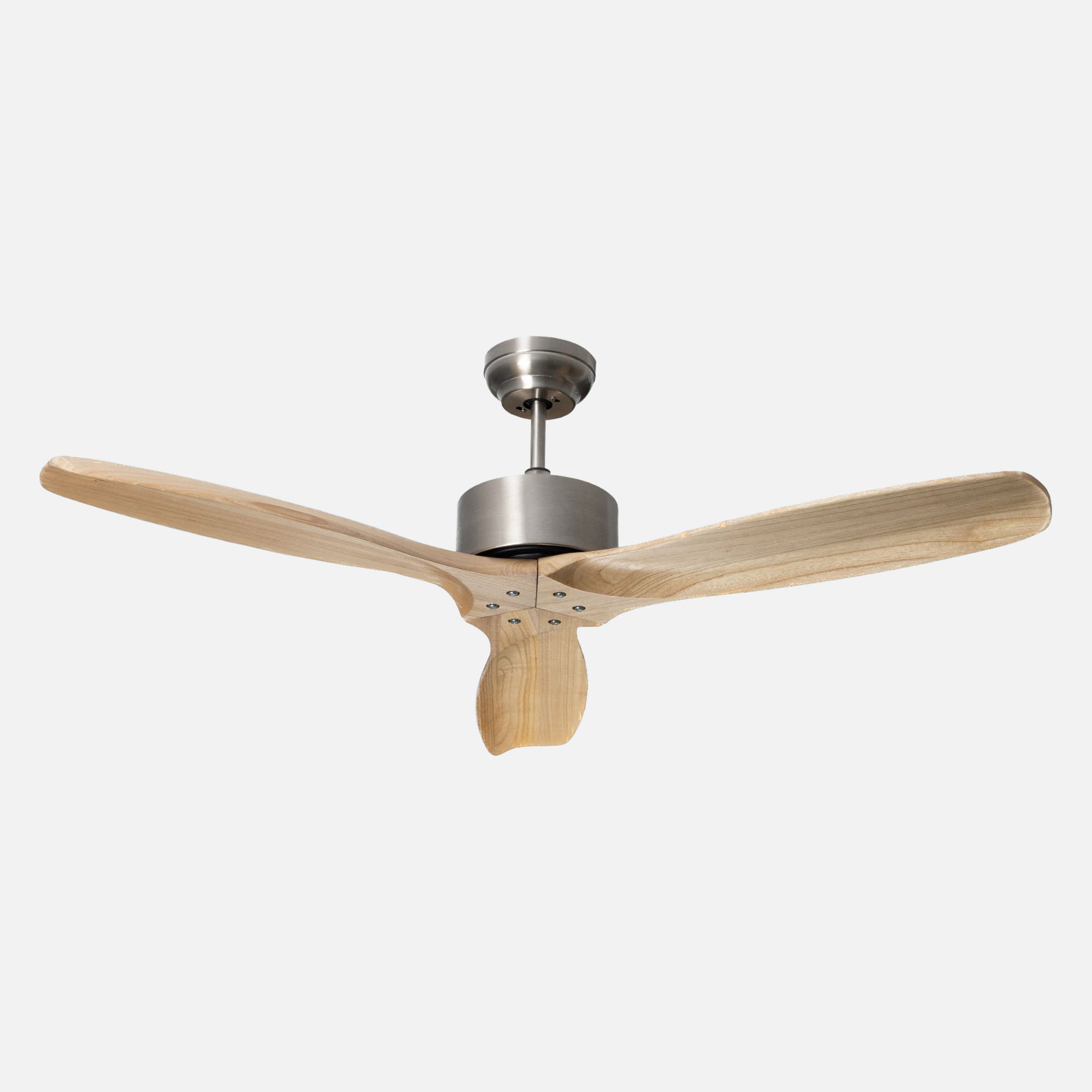 132cm Remote Control Hardwood Grey Motor Cream Blade Ceiling Fan without Light