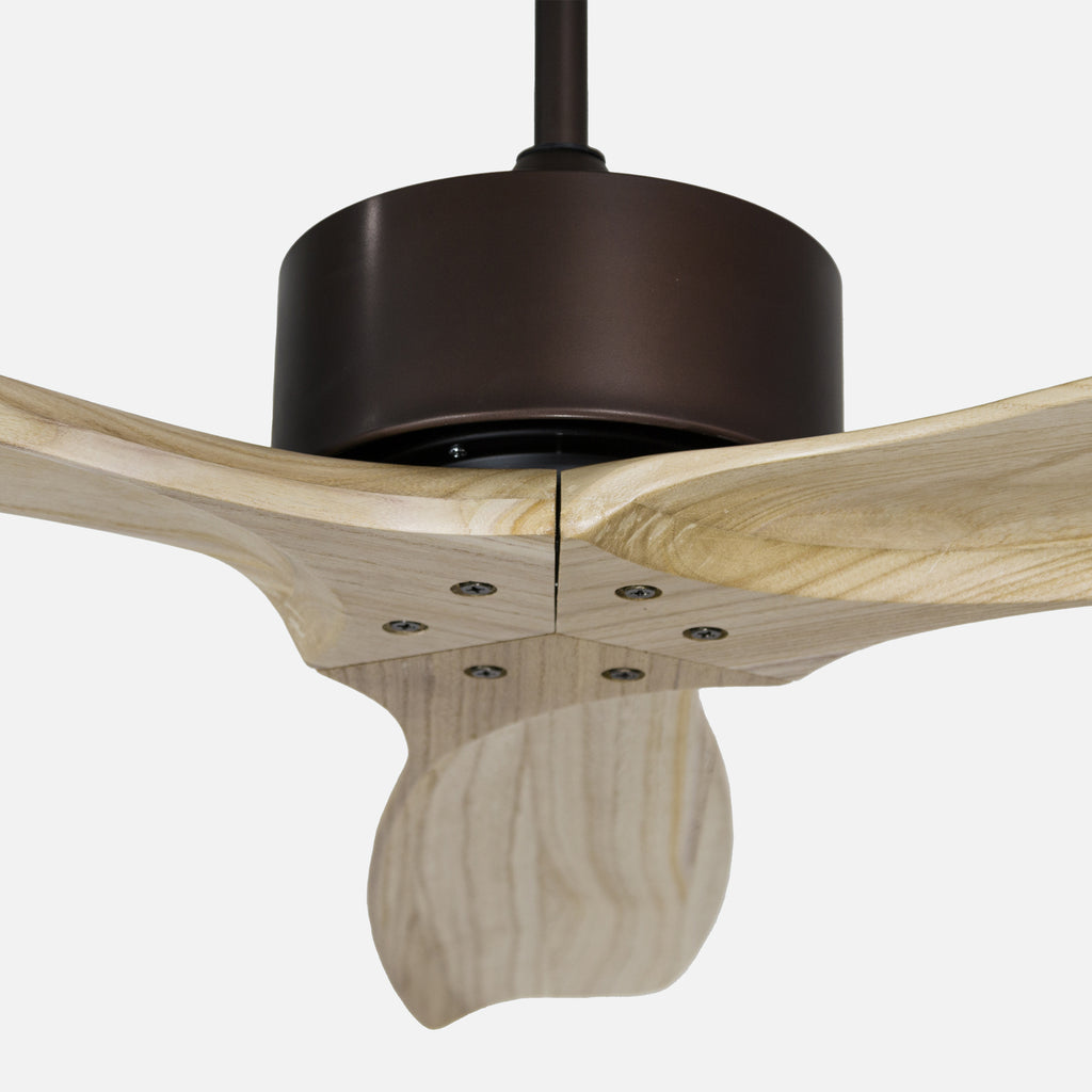 Hardwood Kahverengi Motorlu Krem Rengi Kanatlı Aydınlatmasız Uzaktan Kumandalı 132cm Tavan Vantilatörü.