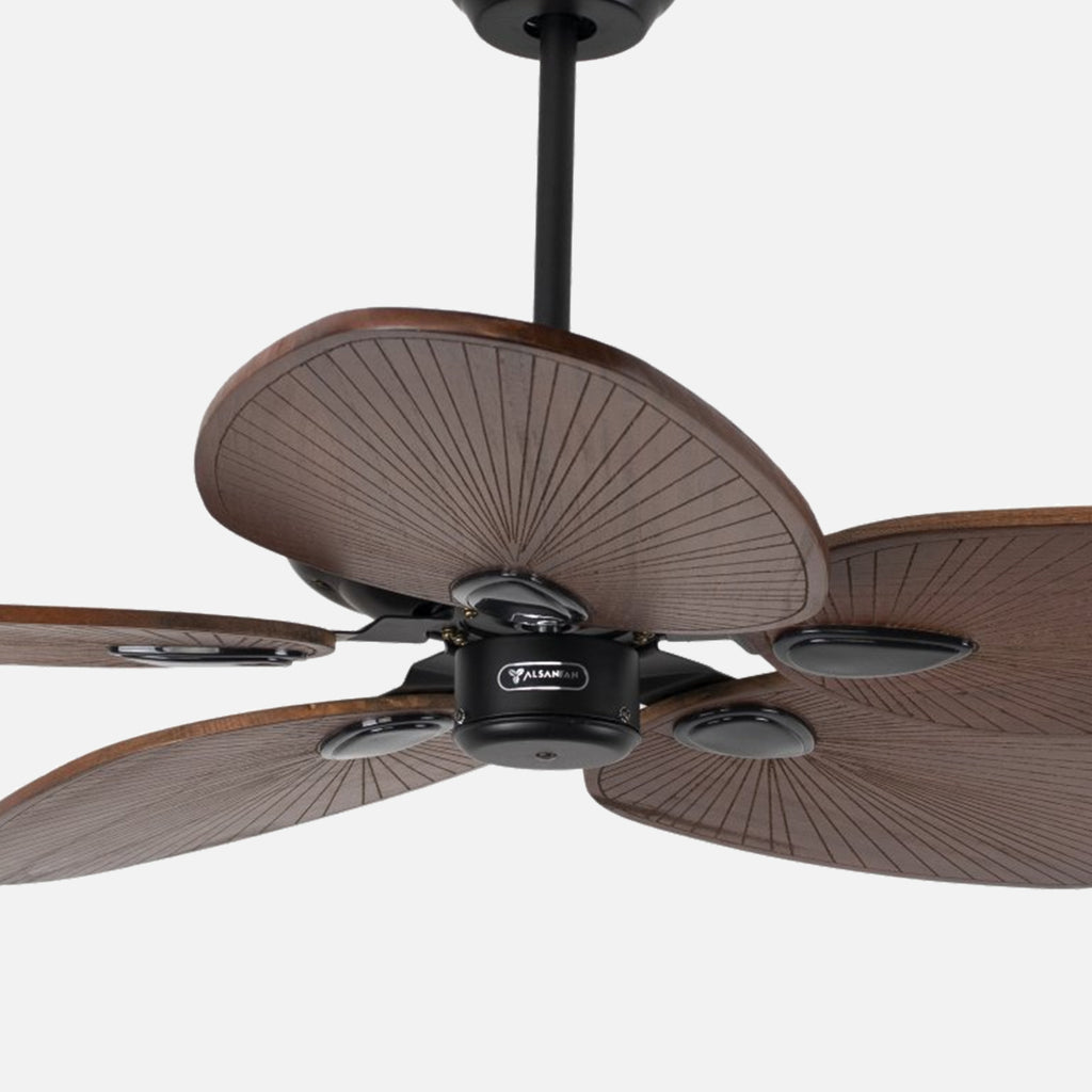 Galata Black Motor Brown Wing No Light Wall Controlled 132cm Ceiling Fan