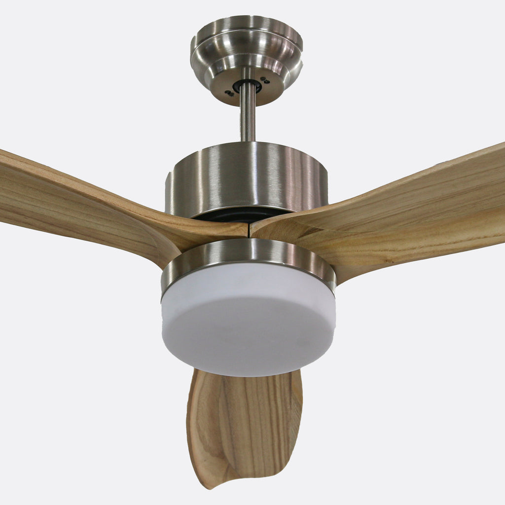 Modern Gri Motorlu Kremrengi Kanatlı Aydınlatmalı Uzaktan Kumandalı 132cm Tavan Vantilatörü.