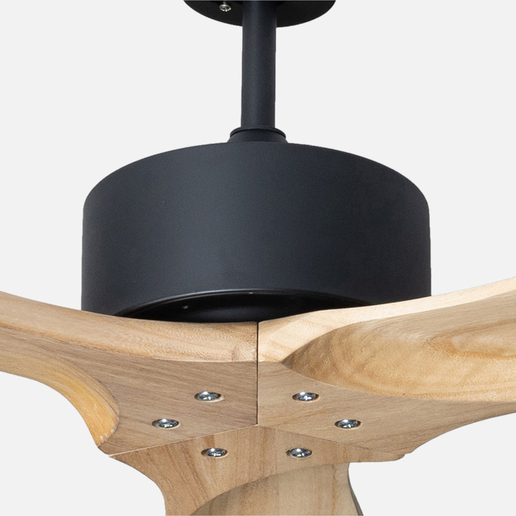 Hardwood Siyah Motorlu Kremrengi Kanatlı Aydınlatmasız Duvar Kumandalı 132cm Tavan Vantilatörü