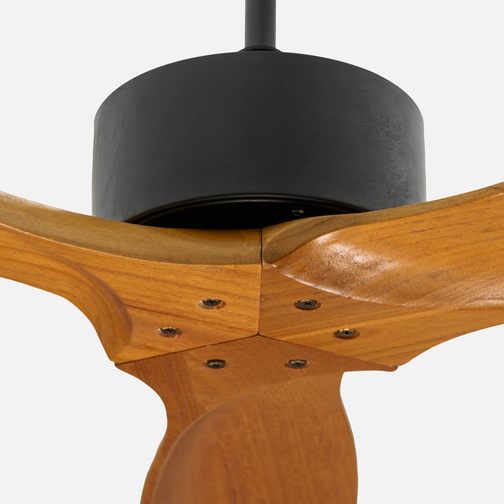 Hardwood Medium Siyah Motorlu Kahverengi Kanatlı Aydınlatmasız Uzaktan Kumandalı 132cm Tavan Vantilatörü