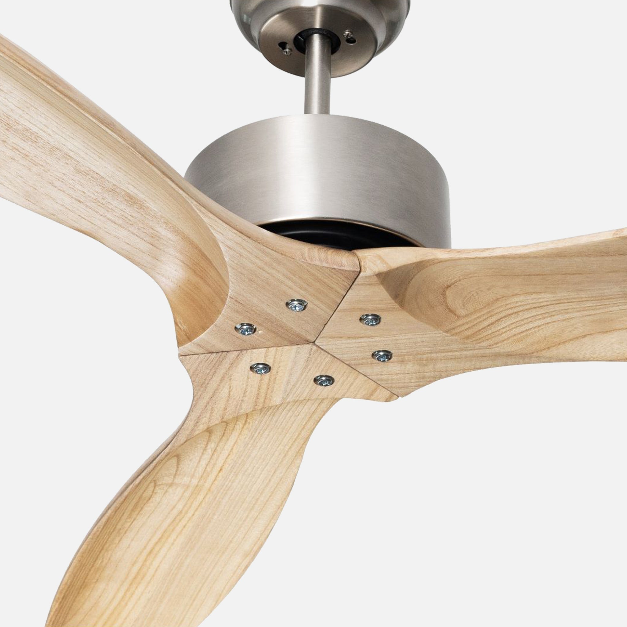 132cm Remote Control Hardwood Grey Motor Cream Blade Ceiling Fan without Light