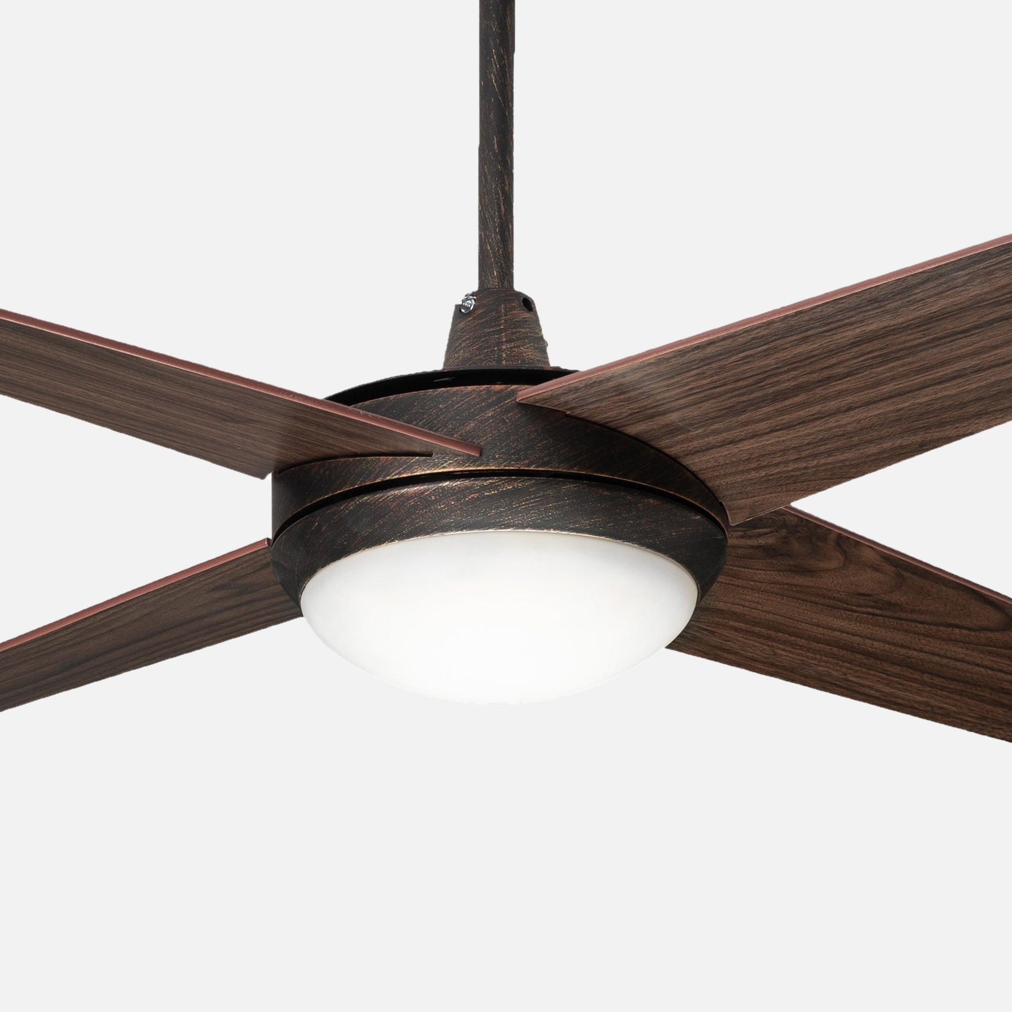 Aşiyan Bronz Motorlu Kahverengi Kanatlı Aydınlatmalı Duvardan Kumandalı 132cm Tavan Vantilatörü