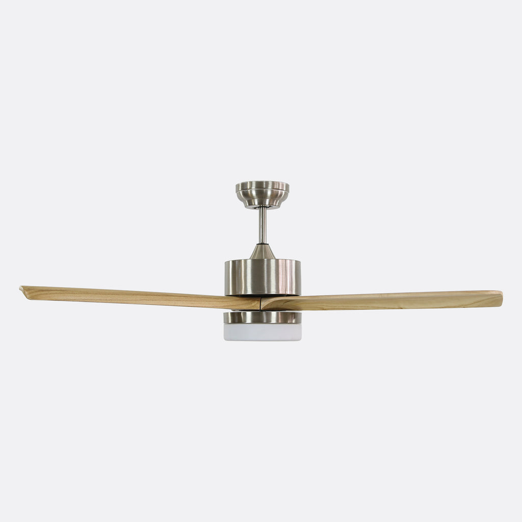 Modern Gri Motorlu Kremrengi Kanatlı Aydınlatmalı Uzaktan Kumandalı 132cm Tavan Vantilatörü.