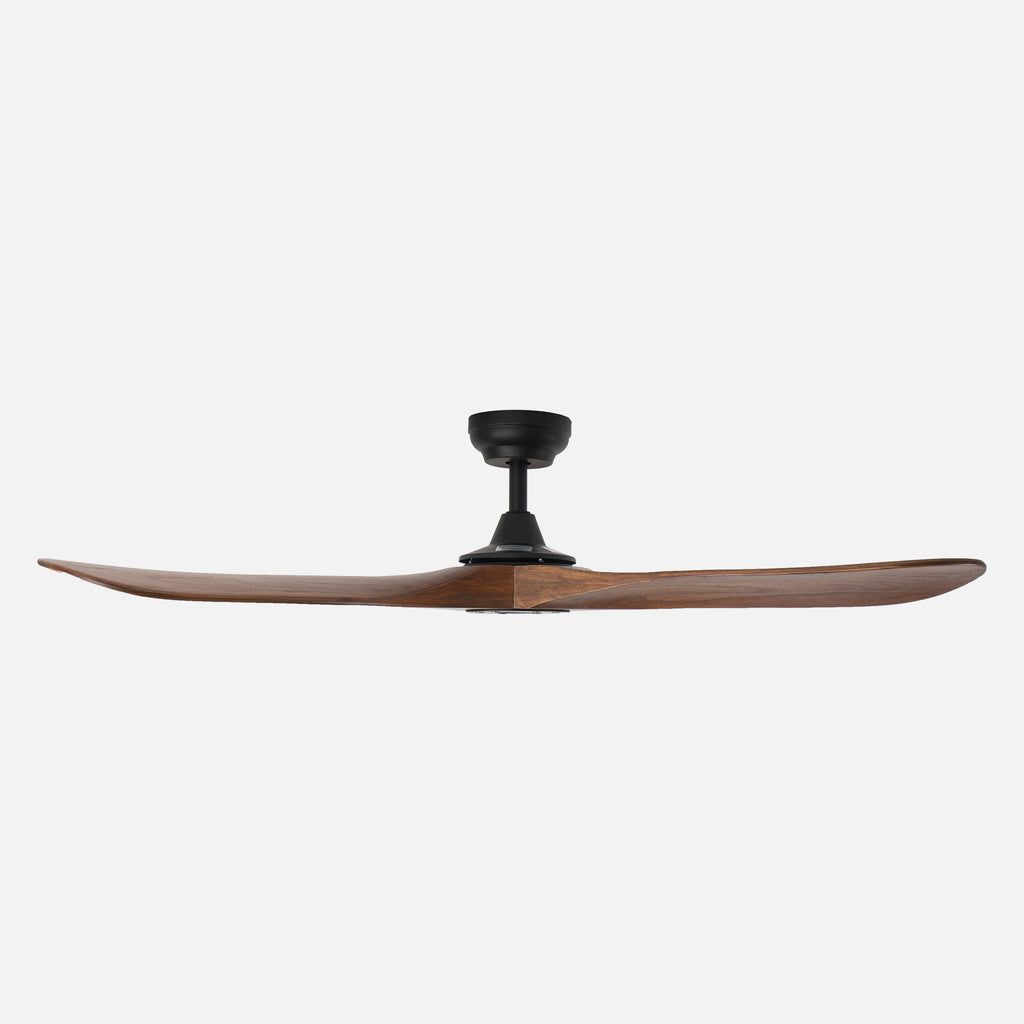 Sherwood Black Motor Brown Blade Unlit Remote Controlled 132cm Ceiling Fan