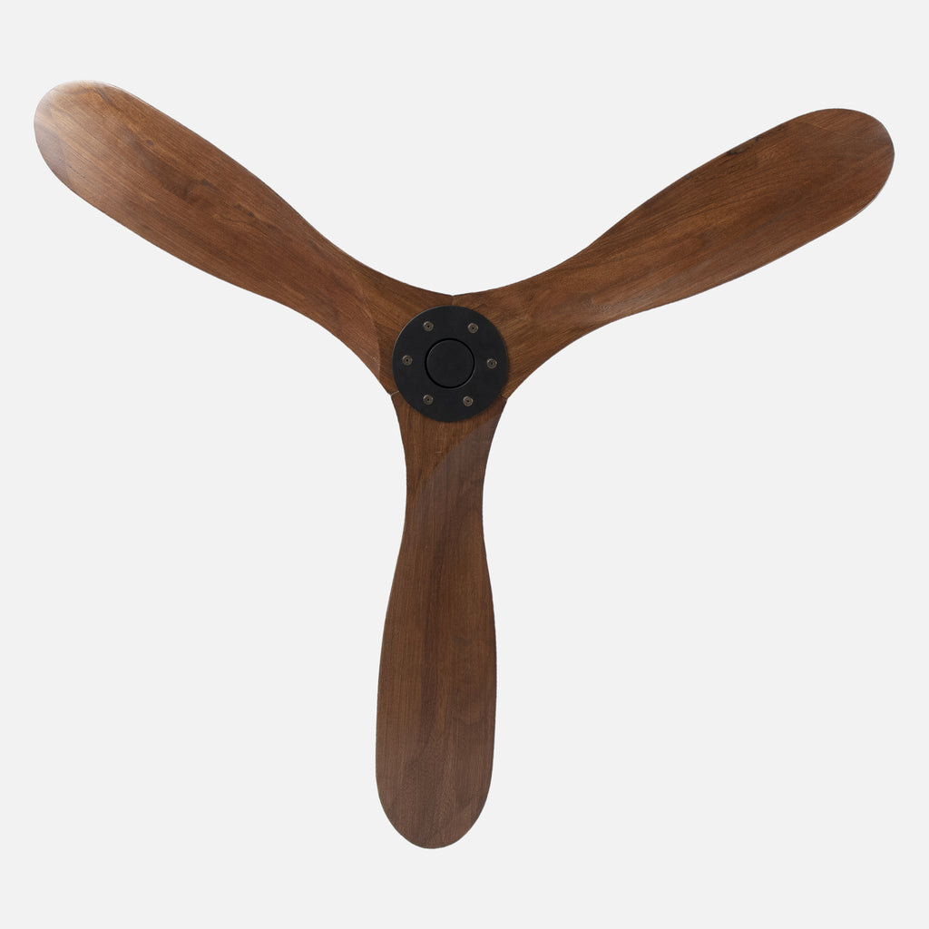 Sherwood Black Motor Brown Blade Unlit Remote Controlled 132cm Ceiling Fan