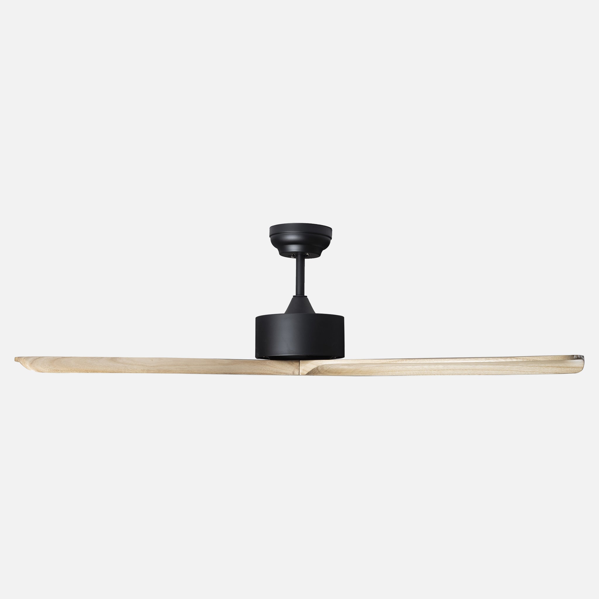 Hardwood Black Motorized Cream-Colored Blade No Light Wall Remote Controlled 132cm