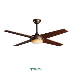 Aşiyan Bronz Motorlu Kahverengi Kanatlı Aydınlatmalı Duvardan Kumandalı 132cm Tavan Vantilatörü