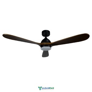 Kabataş Siyah Motorlu Kahverengi Kanatlı Aydınlatmalı Uzaktan Kumandalı 132cm Tavan Vantilatörü