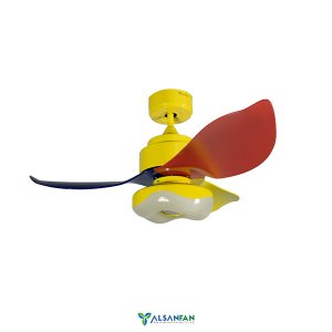 Kid Sarı Motorlu Renkli Kanatlı Aydınlatmalı Uzaktan Kumandalı 92cm Tavan Vantilatörü
