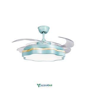 Emirgan mavi Motorlu Şeffaf Kanatlı Aydınlatmalı Uzaktan Kumandalı 132cm Tavan Vantilatörü