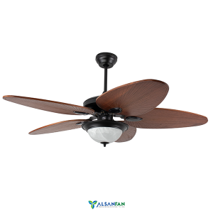 Galata Siyah Motorlu Kahverengi Kanatlı Aydınlatmalı  132cm Tavan Vantilatörü