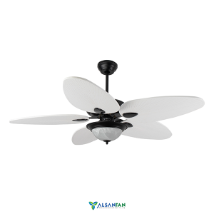 Galata Siyah Motorlu Beyaz Kanatlı Aydınlatmalı  132cm Tavan Vantilatörü