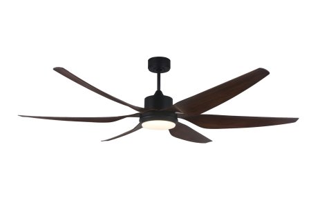 Ürgüp Siyah Motorlu Kahverengi Kanatlı Aydınlatmalı Uzaktan Kumandalı 168cm Tavan Vantilatörü