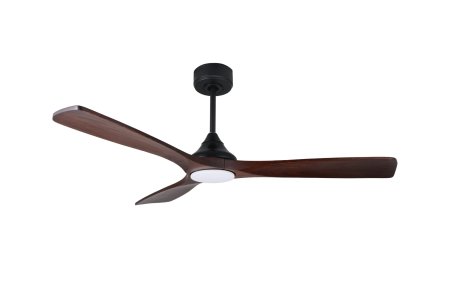 Hazerfan Siyah Motorlu Kahverengi Kanatlı Aydınlatmalı Uzaktan Kumandalı 132cm Tavan Vantilatörü