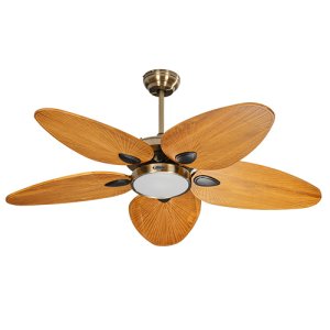 Galata Pirinç Motorlu Kahverengi Kanatlı Aydınlatmalı Uzaktan Kumandalı 132cm Tavan Vantilatörü